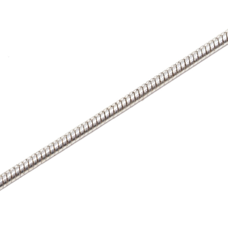 Sterling Silver Round Snake Link Necklace 45cm #63294