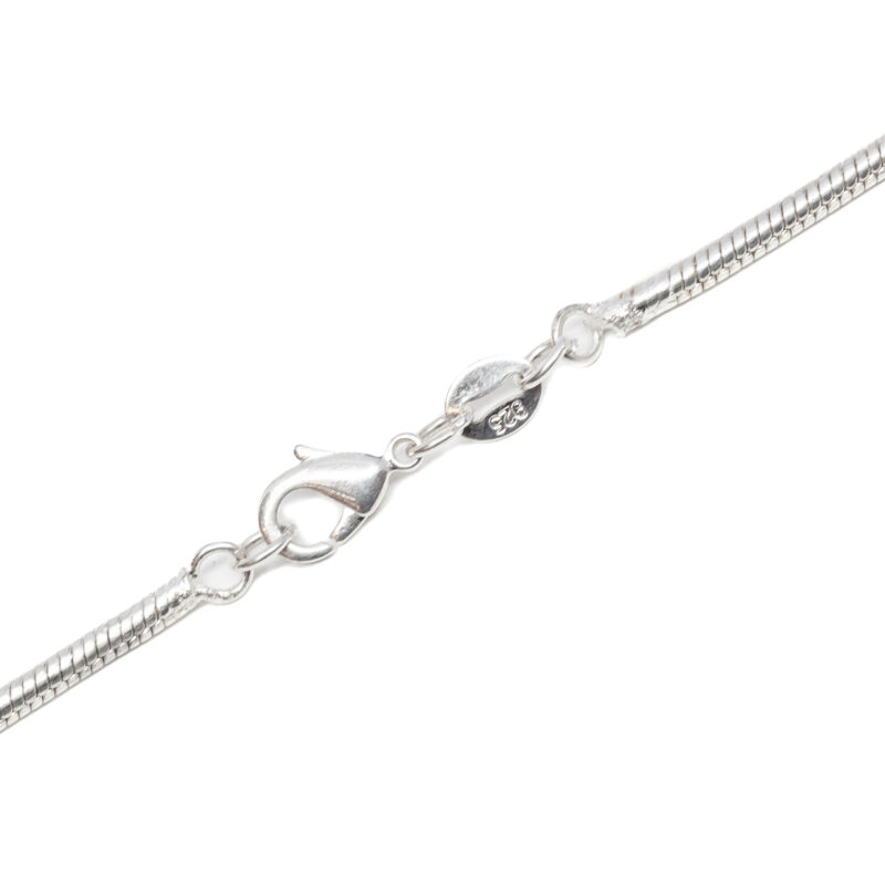 Sterling Silver Round Snake Link Necklace 45cm #63294