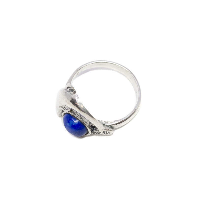 Sterling Silver Blue Stone Dolphin Ring Size J #63313