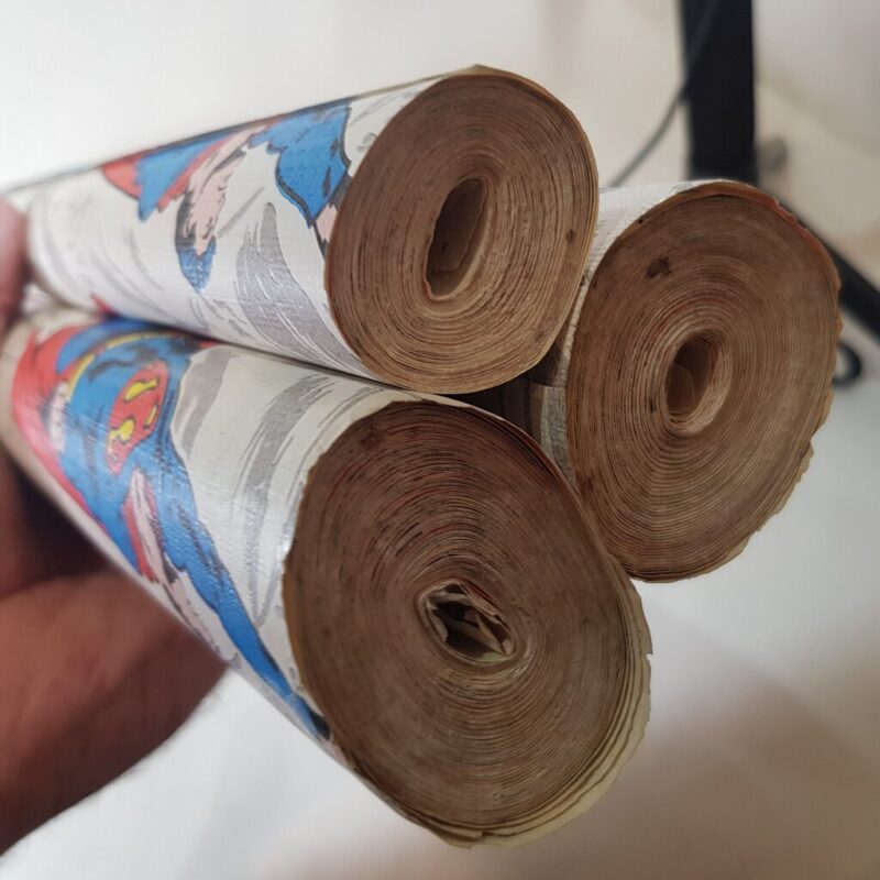 Original Vintage DC Comics Superman 70s Wallpaper 2.5 Rolls #2450-1