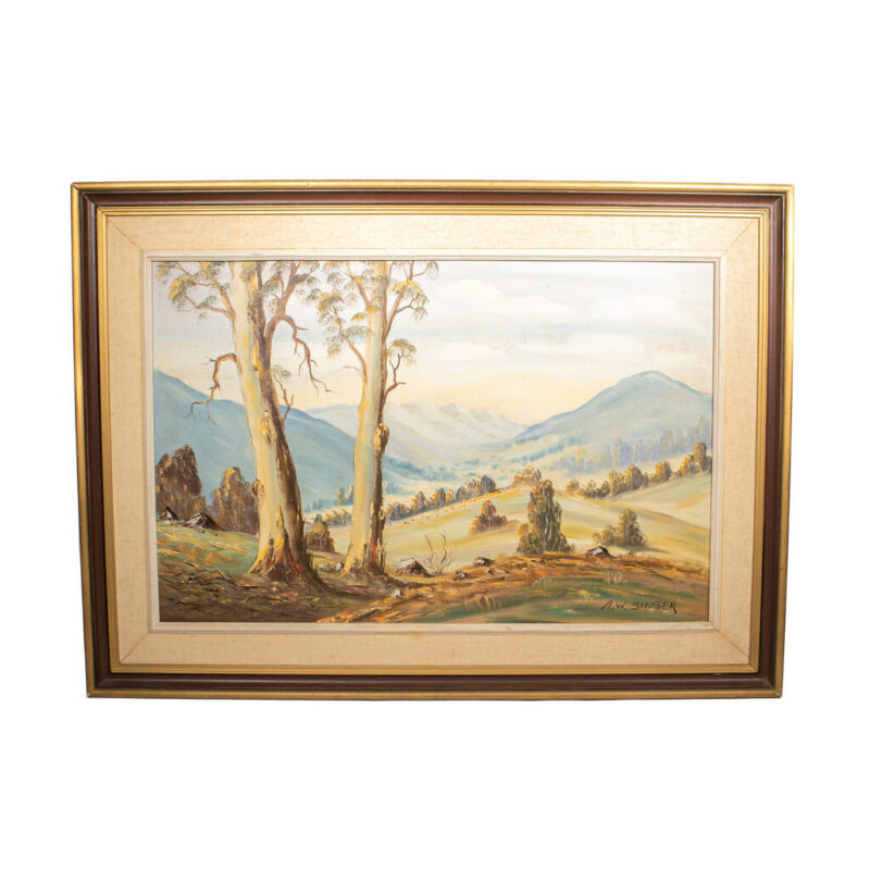 Kangaroo Valley NSW Oil Painting by Alfred William Singer 75x49cm #2163