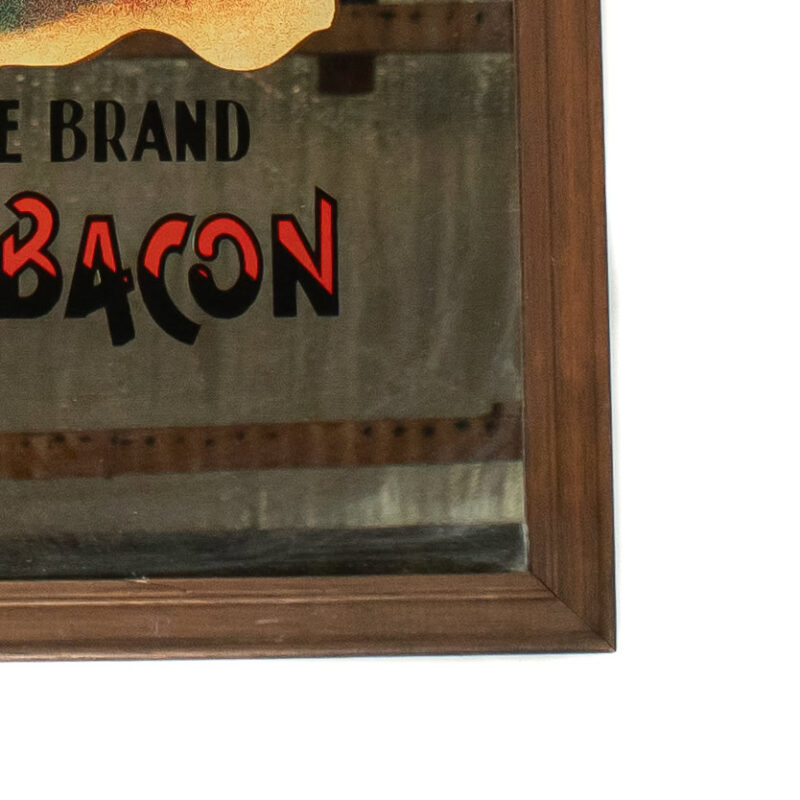 JC Hutton's Bar Mirror Celebrated Pineapple Brand Hams & Bacon #62691