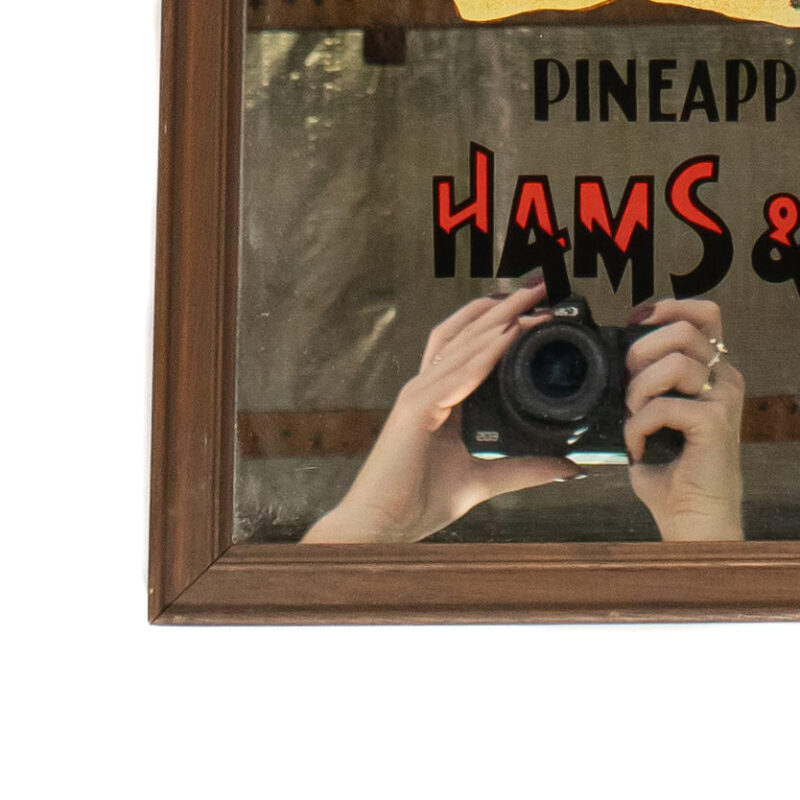 JC Hutton's Bar Mirror Celebrated Pineapple Brand Hams & Bacon #62691 - Image 6