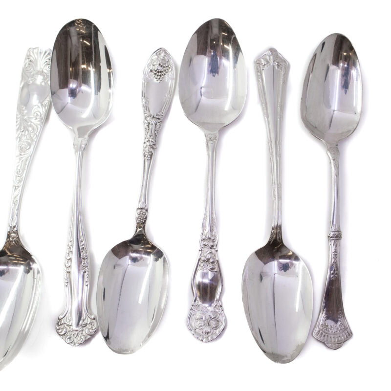 Collection of 10 Art Nouveau Silver-Plated Large Tablespoons Rogers & Sons #4065-9