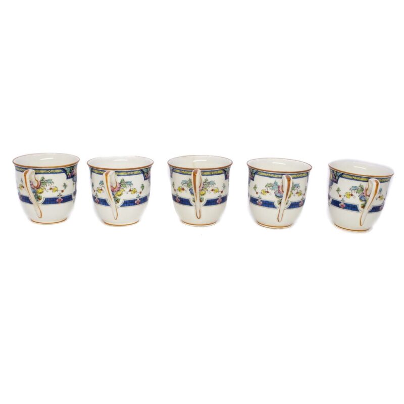 Antique Royal Worcester Orlando Pattern Set of 5 Cups & Saucers #4065-7