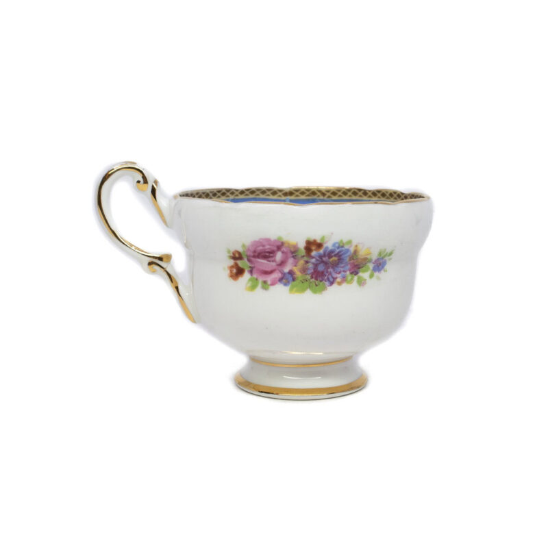 Vintage Paragon Honiton Blue Rose Bouquet Espresso Cup #4065-1