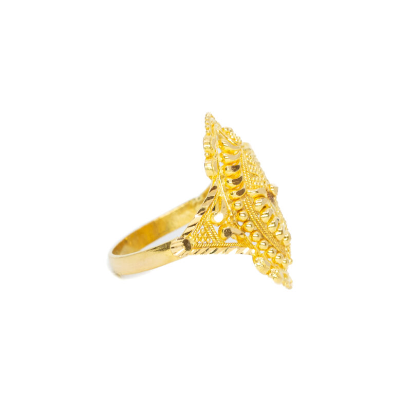 23ct Yellow Gold Ornate Statement Ring Size K #63264