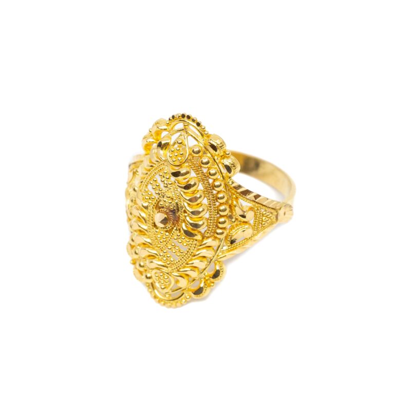 23ct Yellow Gold Ornate Statement Ring Size K #63264