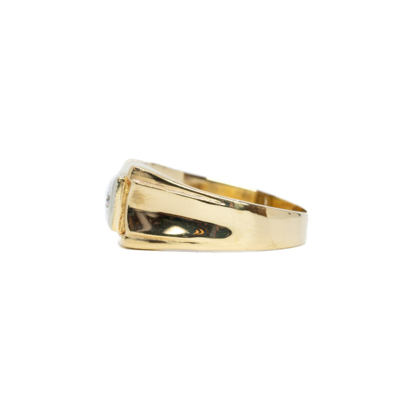 18ct Yellow Gold Diamond Men's Signet Ring Size X #63163