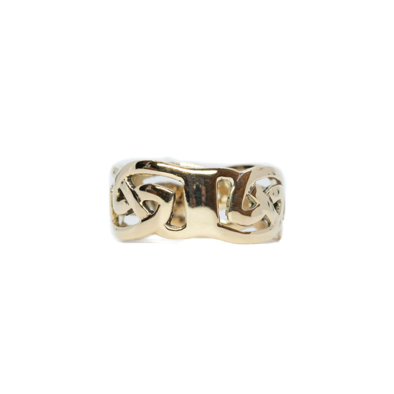 9ct Yellow Gold Celtic Band Ring Size N 1/2 #63135