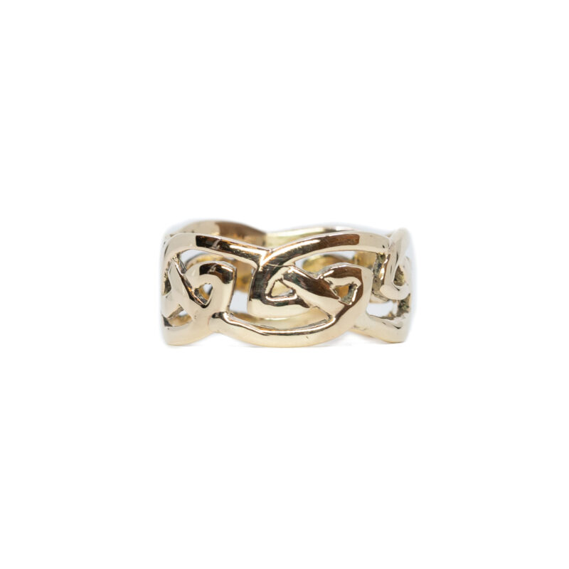 9ct Yellow Gold Celtic Band Ring Size N 1/2 #63135
