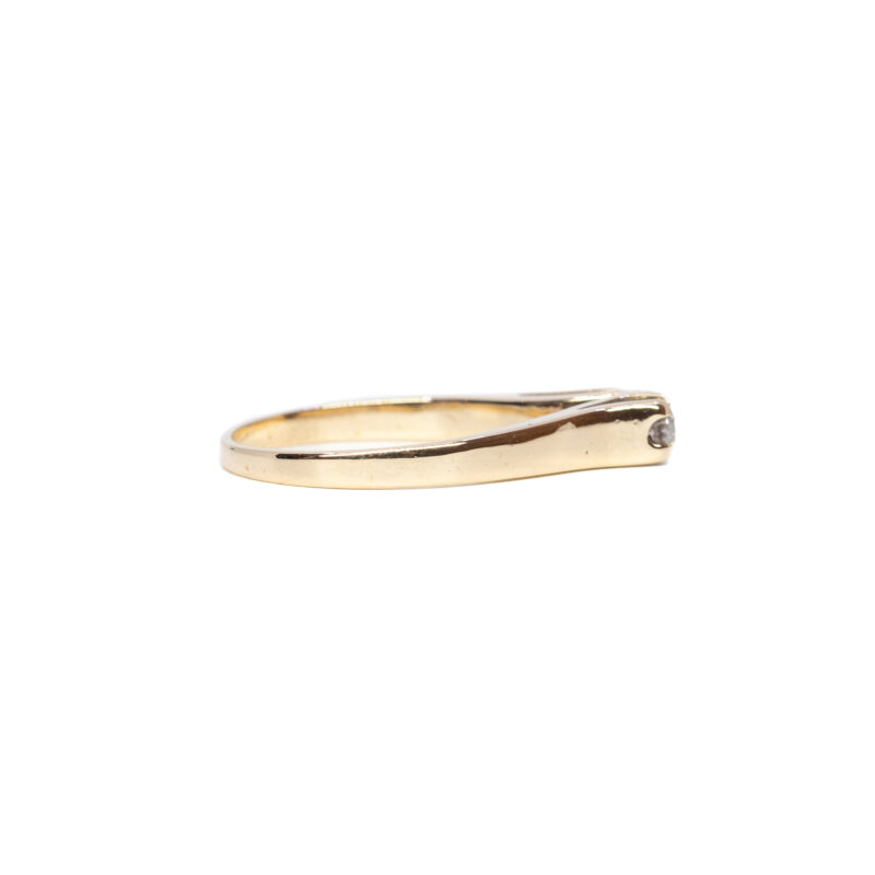 9ct Yellow Gold Double Diamond Ring Size K #63174