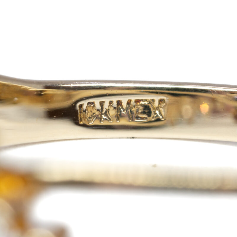 10ct Yellow Gold Ruby & CZ Split Band Ring Size M #63031