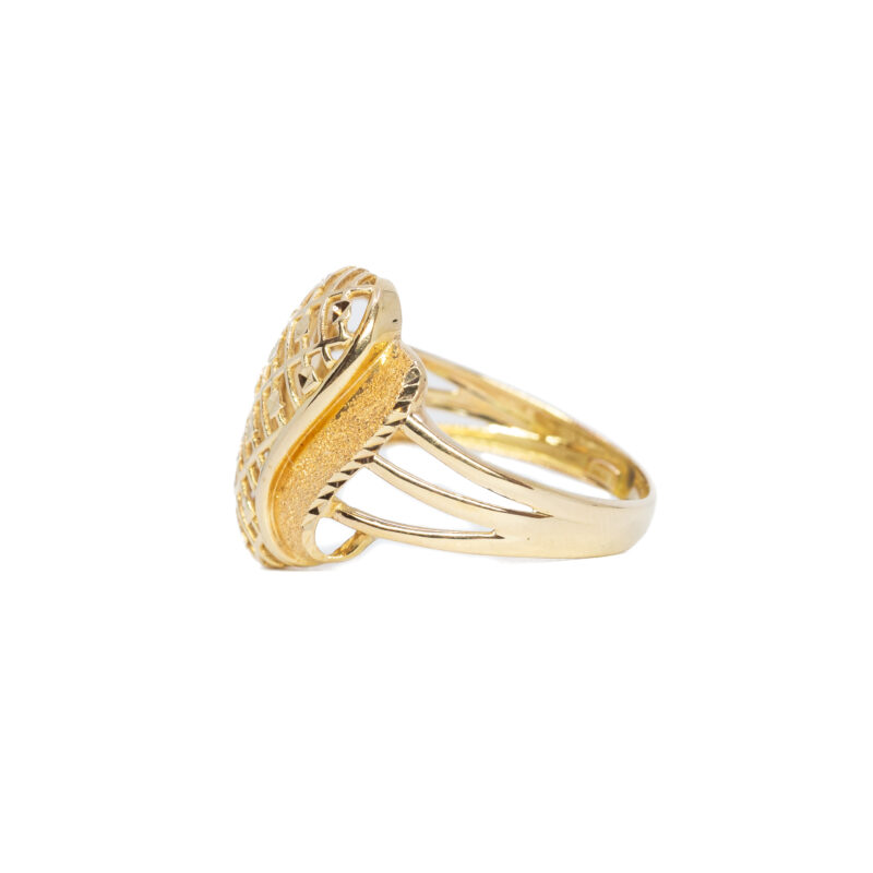 18ct Yellow Gold Statement Cocktail Ring Size M #63279