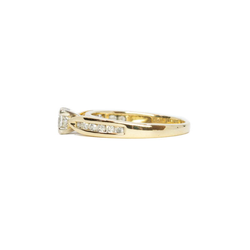 18ct Yellow Gold Princess Cut Diamond Engagement Ring Size K 1/2 #63088