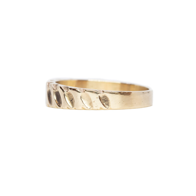 Vintage 9ct Yellow Gold Textured Ring Size U #63086