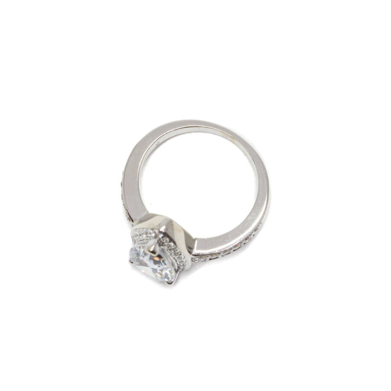 10ct White Gold Pear CZ Secrets Ring Size J 1/2 #63131