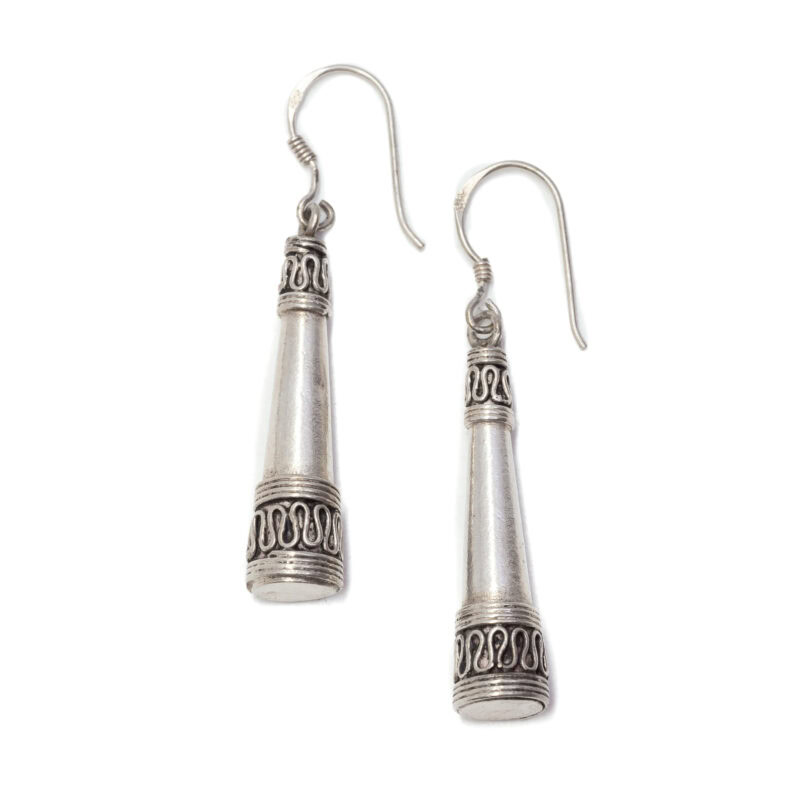 Sterling Silver Dangling Cone Earrings #63311