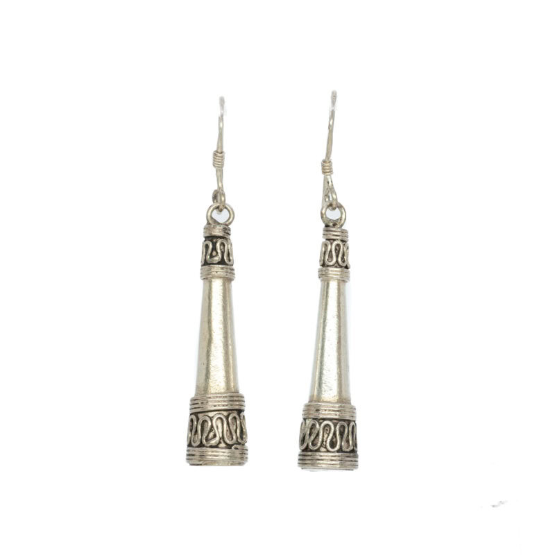 Sterling Silver Dangling Cone Earrings #63311