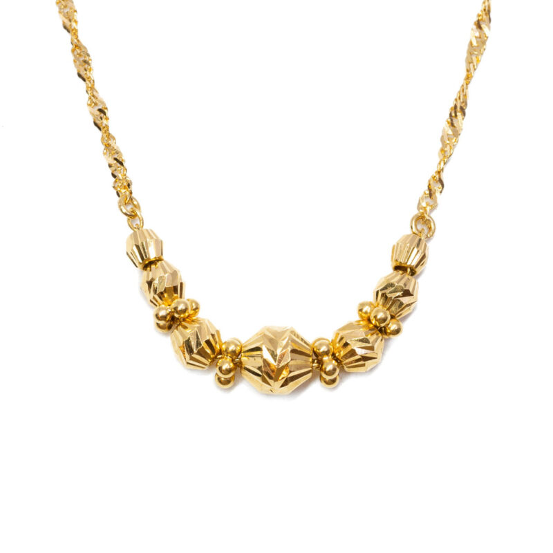 22ct Yellow Gold Bead Necklace 40cm #63266 - Image 2