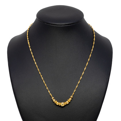 22ct Yellow Gold Bead Necklace 40cm #63266
