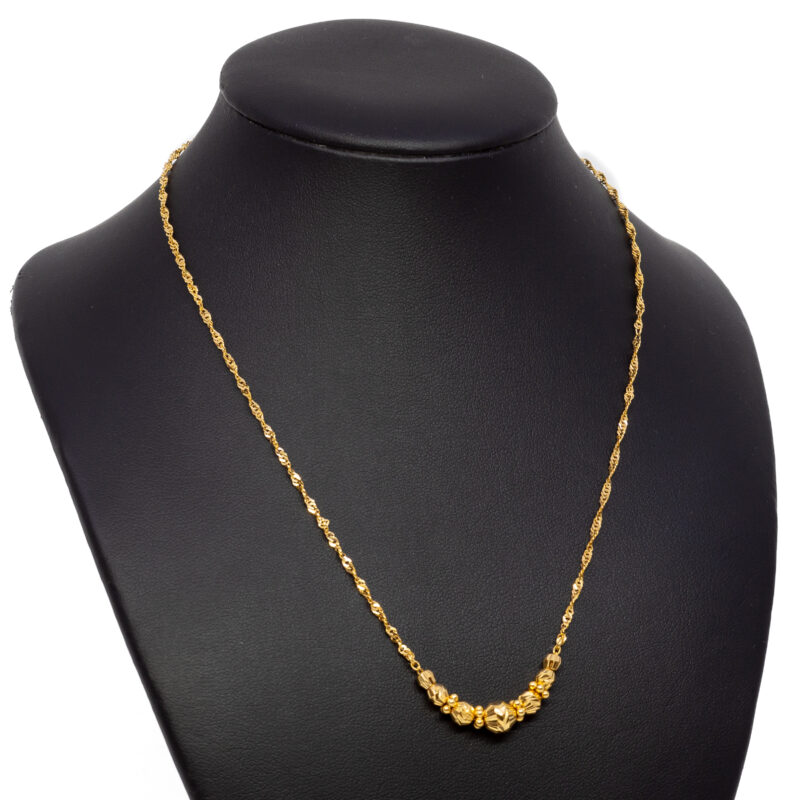 22ct Yellow Gold Bead Necklace 40cm #63266