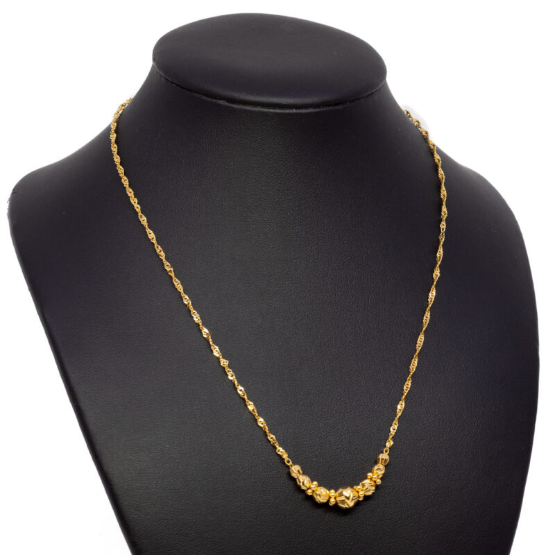 22ct Yellow Gold Bead Necklace 40cm #63266 - Image 6