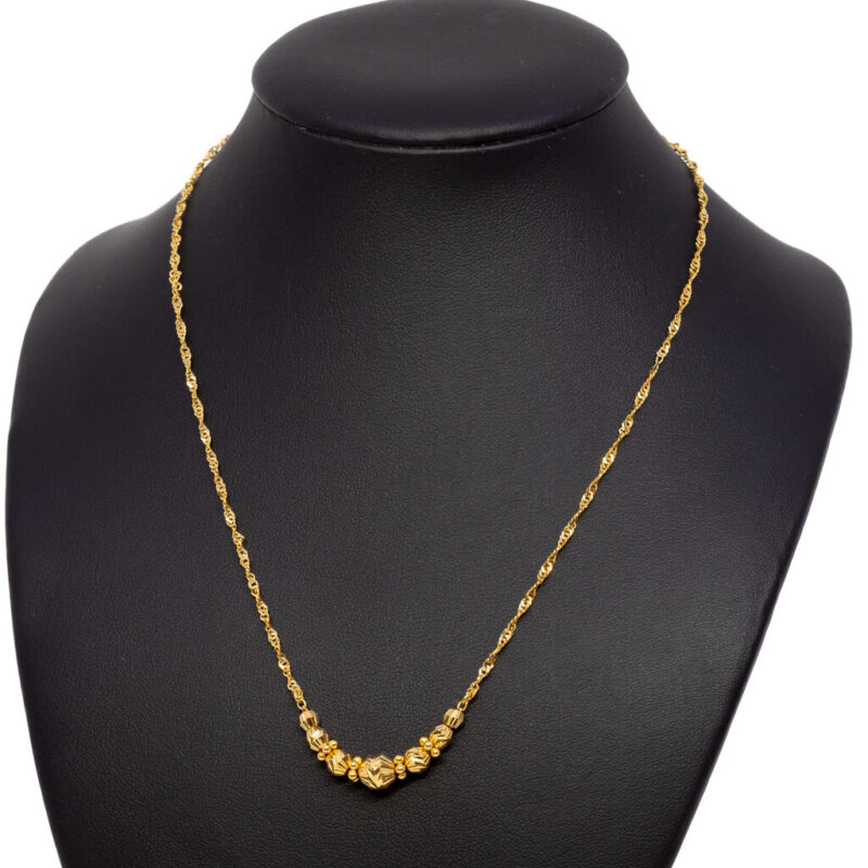 22ct Yellow Gold Bead Necklace 40cm #63266 - Image 7