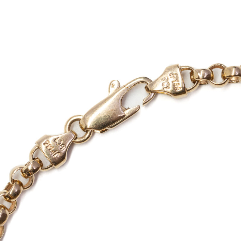 9ct Yellow Gold Diamond Channel & Belcher Bracelet 19.5cm #63257