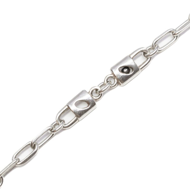 Sterling Silver Padlock-Shaped Links Bracelet 19.5cm #63317