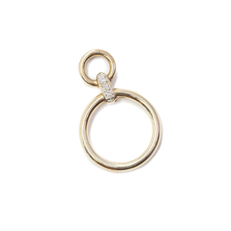 9ct Yellow Gold Two Ring Pendant with Diamonds #25662