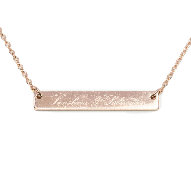 Rose Gold Plated Sterling Silver ID Necklace Sunshine & Saltwater #62084