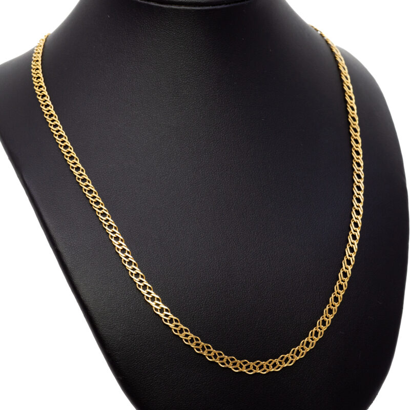 9ct Yellow Gold Double Curb Link Chain Necklace 50cm #63134