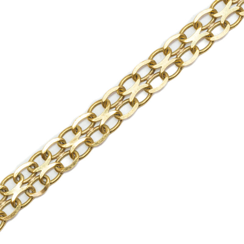 9ct Yellow Gold Double Curb Link Chain Necklace 45cm #63133