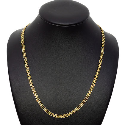9ct Yellow Gold Double Curb Link Chain Necklace 45cm #63133