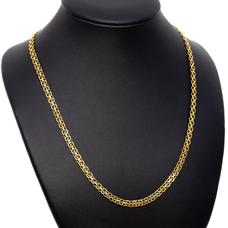 9ct Yellow Gold Double Curb Link Chain Necklace 45cm #63133