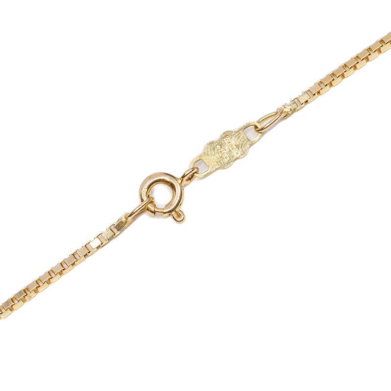 18ct Yellow Gold Box Link Chain Necklace 45cm #63327