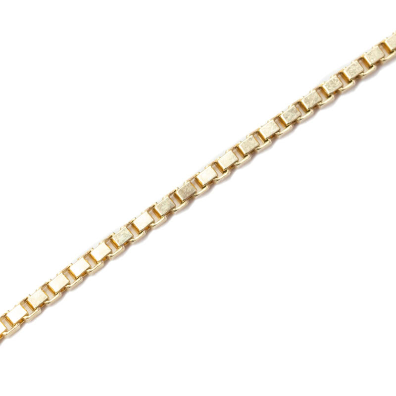 18ct Yellow Gold Box Link Chain Necklace 45cm #63327
