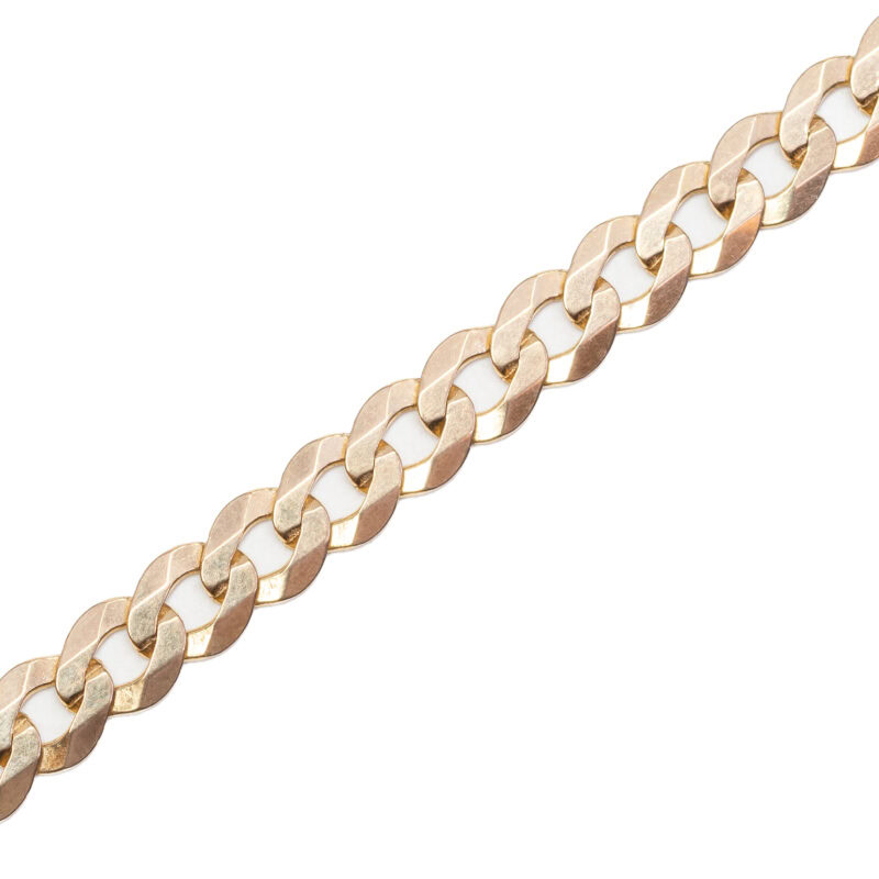 9ct Yellow Gold Flat Curb Link Chain Necklace 55cm 375 #63193