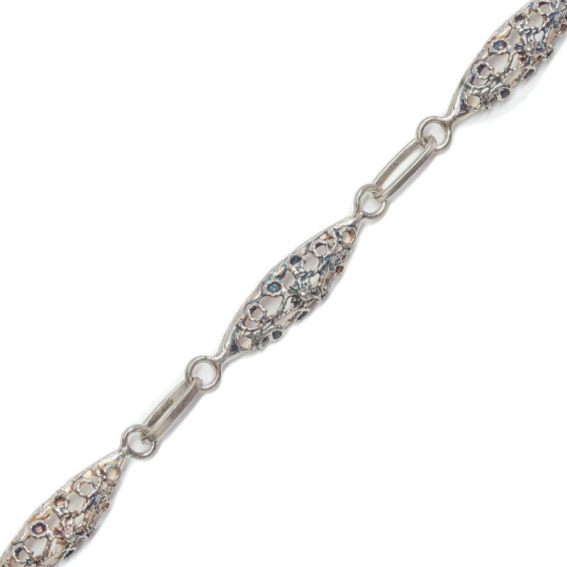 Sterling Silver Ornate Filigree Bracelet 19cm #62083