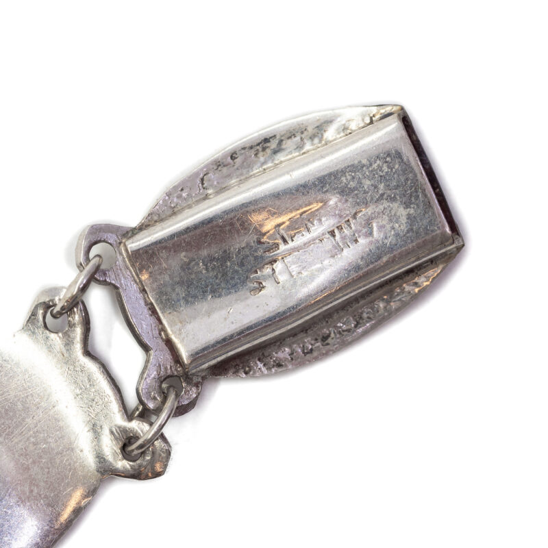 Vintage Sterling Silver Siam/Thai Niello Dancing Figures Bracelet 18cm #63301