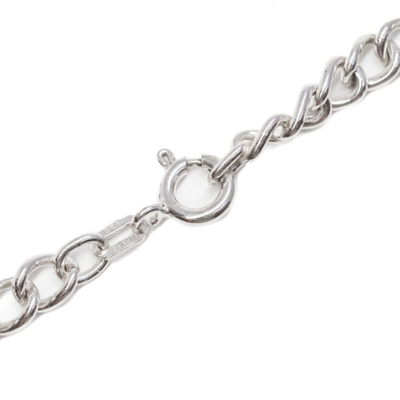 Sterling Silver Round Curb Link Bracelet 18cm #9636-30