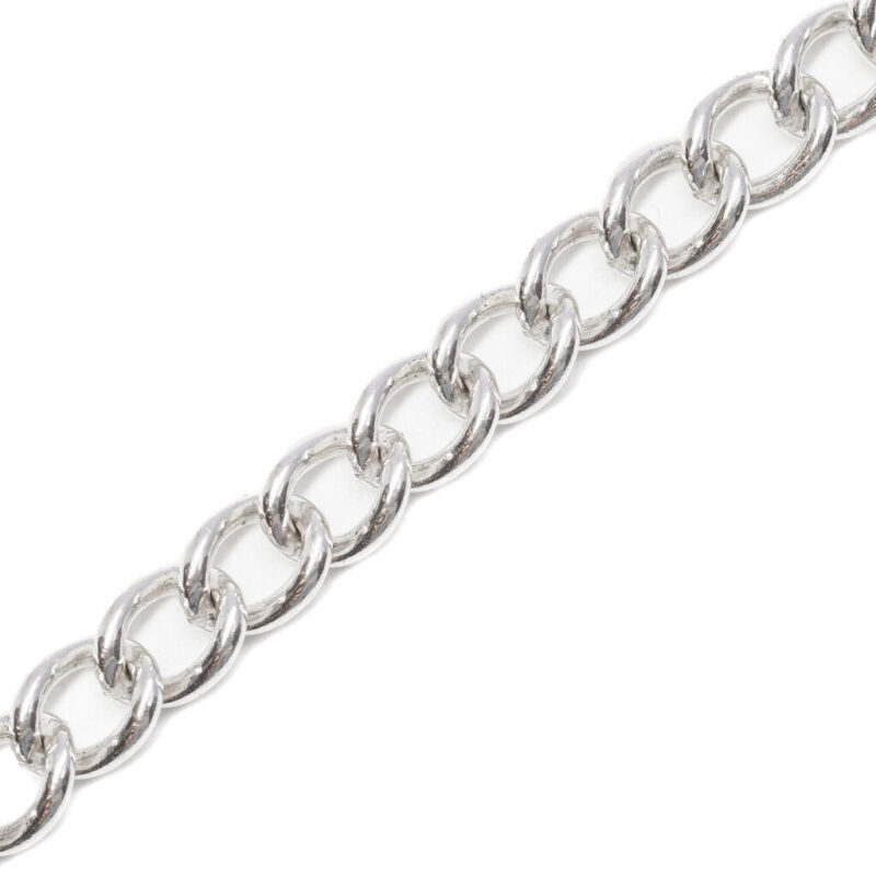 Sterling Silver Round Curb Link Bracelet 18cm #9636-30