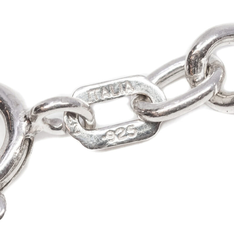 Sterling Silver Round Curb Link Bracelet 18cm #9636-30