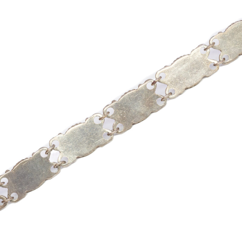 Sterling Silver Oval Cabochon Cut Amethyst Bracelet 16.5cm #62495