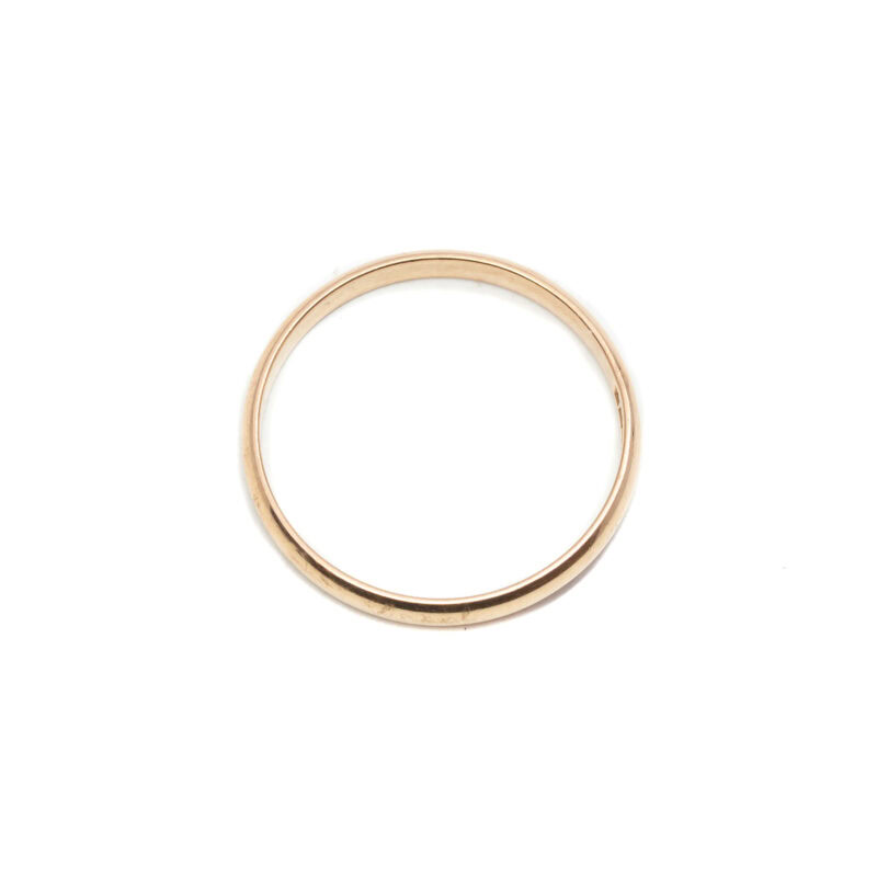 14ct Rose Gold Narrow Band Ring Size X #7612