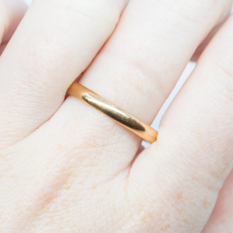 14ct Rose Gold Narrow Band Ring Size X #7612