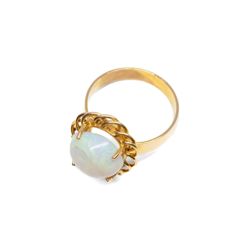 22ct Yellow Gold Opal Cabochon Ring Size O #63109