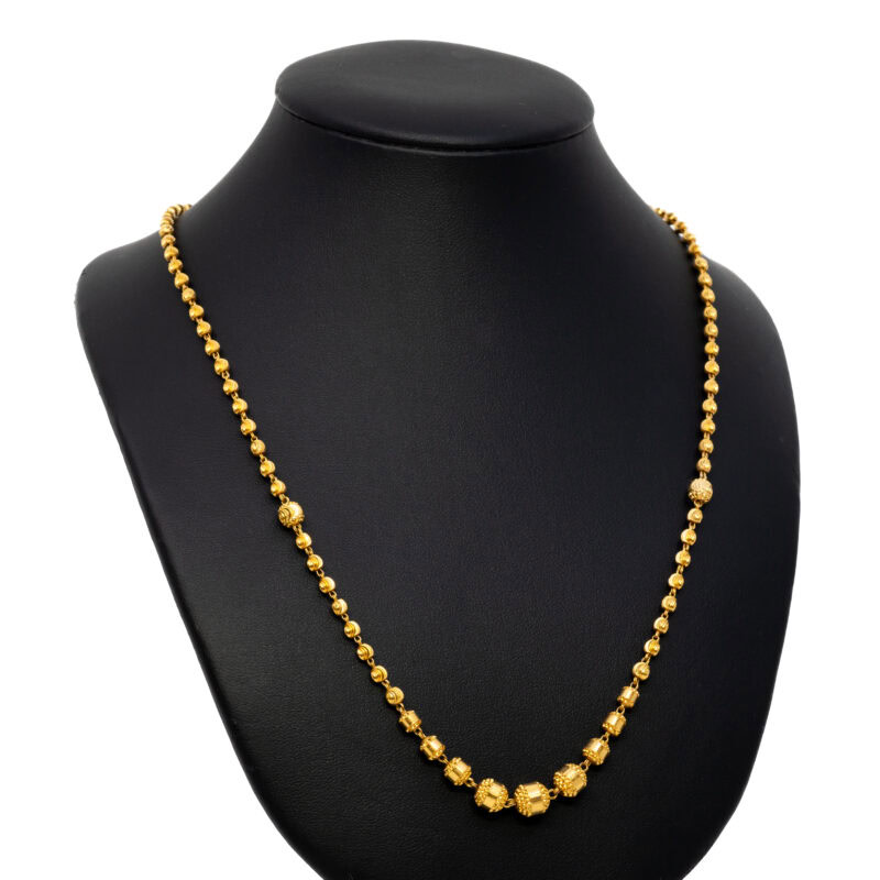 23ct Yellow Gold Bead Necklace 97.5% 51cm long #55680