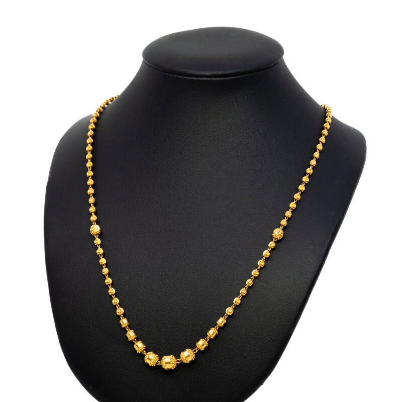 23ct Yellow Gold Bead Necklace 97.5% 51cm long #55680